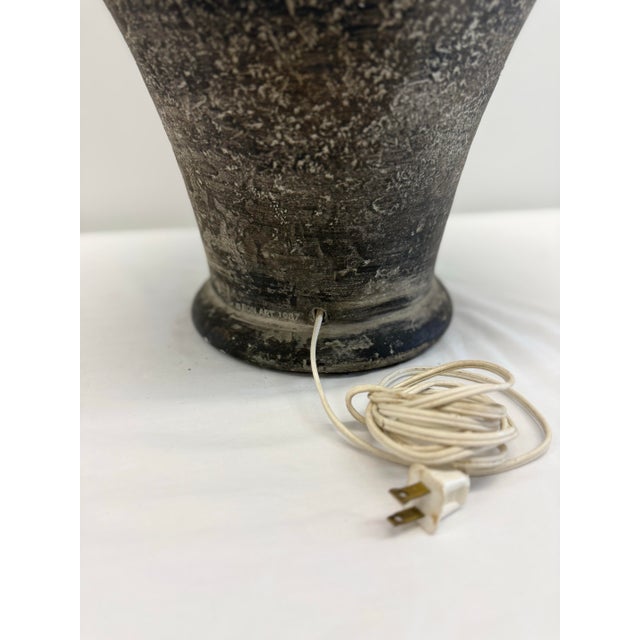 1987 Bon Art Textured Ceramic Urn Table Lamp For Sale - Image 9 of 9