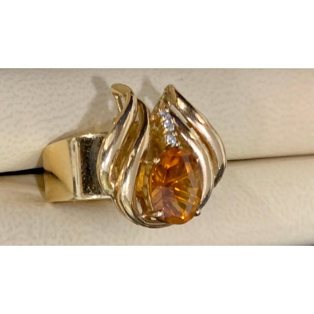 4 Carat Oval Citrine and Diamond Ring in 14 Karat Yellow Gold, Estate For Sale - Image 13 of 18