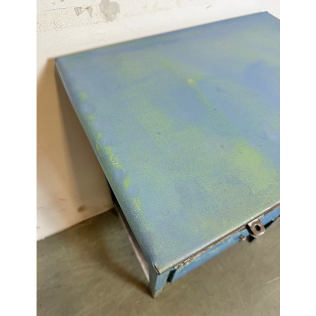 Blue Industrial Blue Iron Chest of Drawers, 1950s For Sale - Image 8 of 18