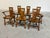 Vintage Scandinavian Brutalist Oak Dining Chairs, Set of 6. A fantastic and unusual set, two arms chairs and four matching...