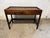 Vintage Chinoiserie style glass and rattan top 2 tier console table desk Glass is removable . It features Chinese Ming-...