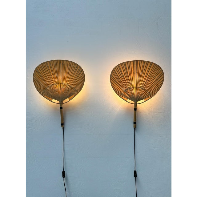 Vintage Uchiwa III Wall Lamp in Bamboo by Ingo Maurer for M-Design, Germany, 1970s For Sale - Image 9 of 10