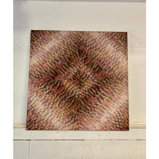 Vintage Mid Century Signed Abstract Geometric Oil Painting "Drifting II" by Milt Surrey Very cool geometric painting that...