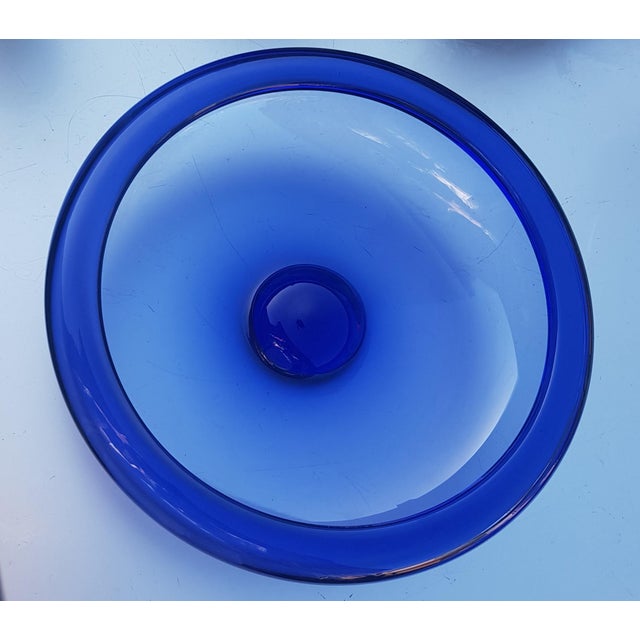 Mid-Century Modern Large Mid-Century Royalblau Holmegaard Provence Bowl by Per Lütken for Royal Copenhagen For Sale - Image 3 of 7
