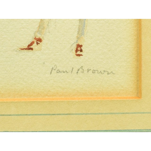 1930s Young Rider W/ #1 Entry C1930s Watercolor by Paul Brown For Sale - Image 5 of 7