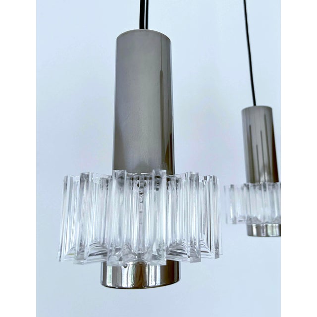 Vintage Space Age Pendant Light in Chrome Plating, Steel and Acrylic Glass from Honsel, 1970s For Sale - Image 14 of 17