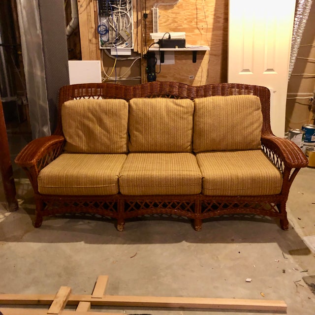 1980s Lane Furniture Wicker Sofa Chairish