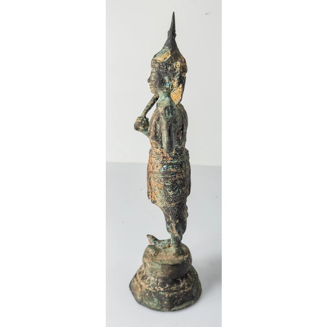 Traditional 20th Century South East Asian Thai or Burmese Standing Buddha Figure For Sale - Image 3 of 9
