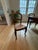 Beautiful, wood and rattan set. The chairs are pottery barn wood and rattan. The measurements of the table are 84x38x30.
