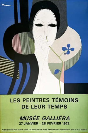 André Minaux for "Les Peintres Tempoins De Leur Temps" at Musee Galliera 1972, (Mourlot Print) Rare Art Exhibit Poster