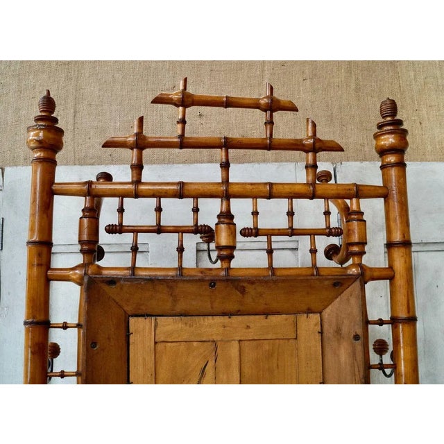 French Victorian Faux Bamboo Hall Stand For Sale - Image 11 of 16