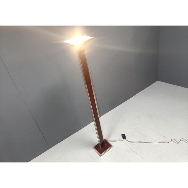 Vintage Brass and Acrylic Glass Floor Lamp, 1970s For Sale - Image 6 of 9