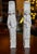 1980s Pair 2 Facsimiles LTD Gothic Angel Cymbal Horn 13 1/4" Plaster Hanging Column For Sale - Image 10 of 10