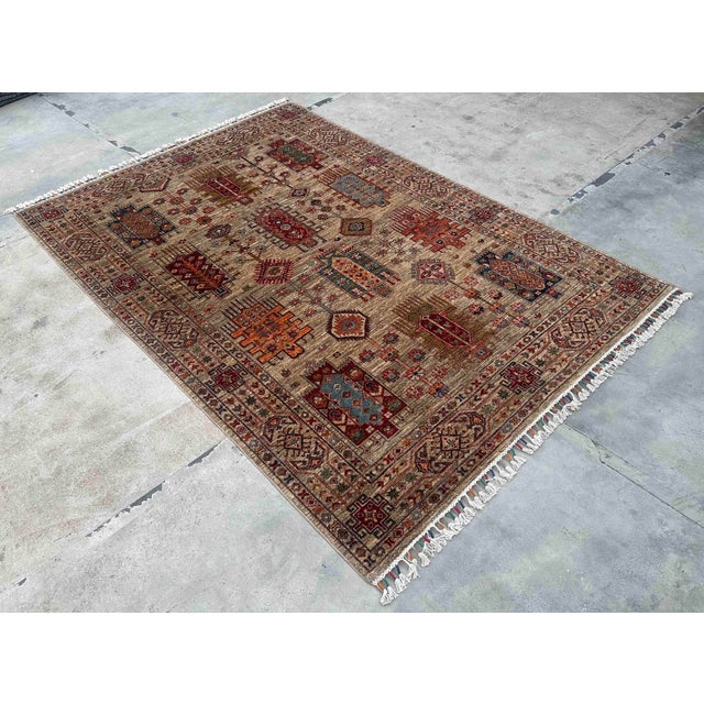 Contemporary Caucasian Tribal Wool Rug With Geometric Motifs – 170x244 Cm For Sale - Image 13 of 18