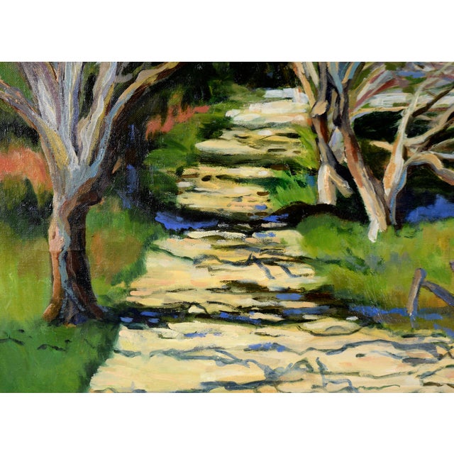 Shaded Path in the California Hills - Original Oil on Canvas (Laid on Board) by Nancy Faisant For Sale - Image 4 of 9
