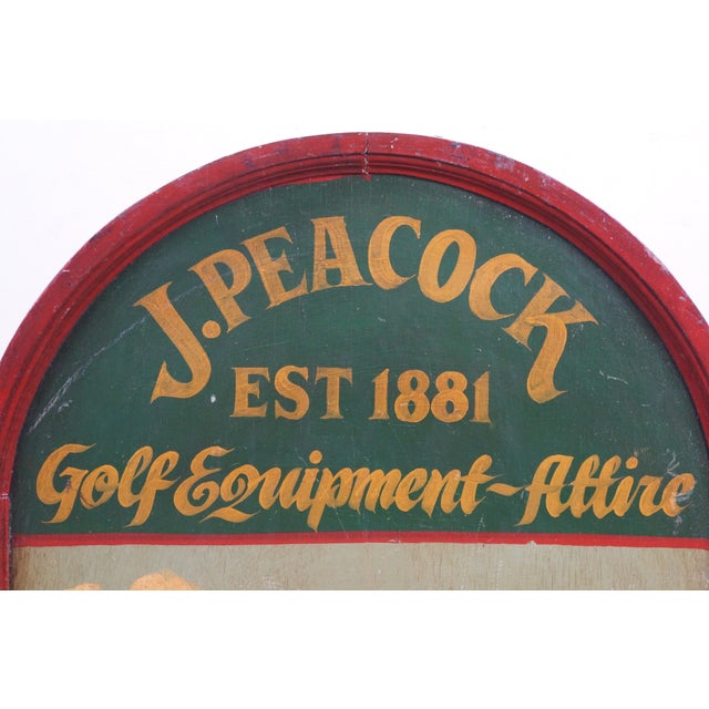 J. Peacock Golf Equipment Fine Hickory Shafts Advertising Sign Plaque 36" For Sale - Image 4 of 12