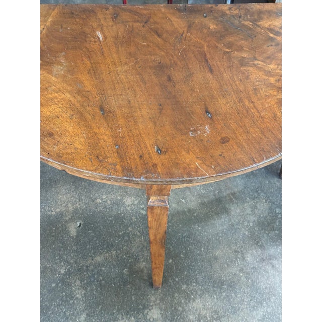 19th Century Walnut Demilune Table For Sale - Image 6 of 11