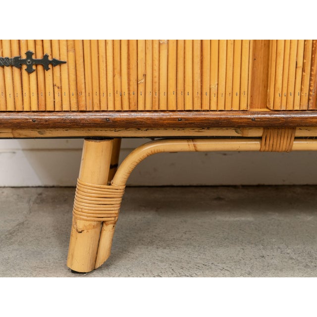 Rattan Sideboard by Audoux and Minet, 1960s For Sale - Image 6 of 15