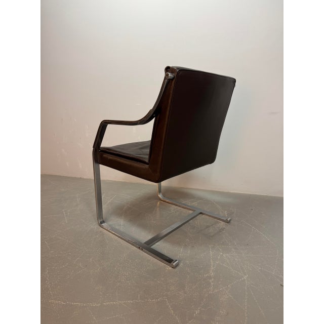 1960s Mid-Century Sled Dining Chairs in Leather by Rudolf Glatzel for Walter Knoll, Germany, 1960s, Set of 4 For Sale - Image 5 of 13