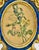 Mid‑20th Century European Ornate Rococo‑Style Wood Oval Frame — Gilded Blue With Floral Botanical Silk‑Screen Print For Sale - Image 4 of 12