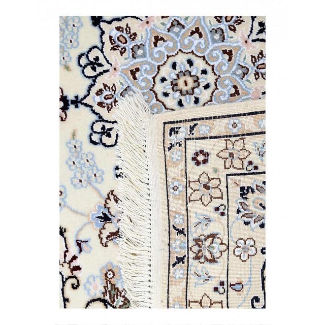 Traditional Pasargad DC Ivory Fine Hand Knotted Persian Silk & Wool Nain Rug For Sale - Image 3 of 3