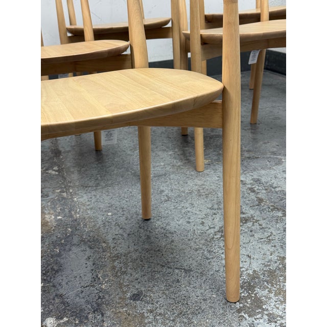 West Elm Irvine Sand Leather Dining Chairs, Set of Eight For Sale - Image 9 of 12