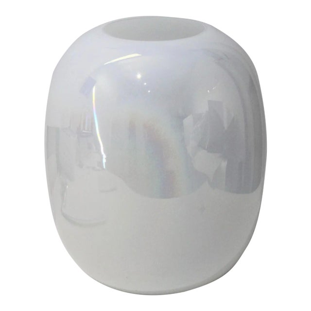 Tommaso Barbi Opaline White Murano Glass Vase - Part of a Collection For Sale