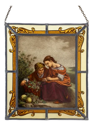 After Bartolomé Esteban Murillo, Figures, 1890s-1910s, Stained Glass Panel