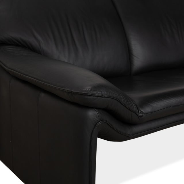 Atlanta 2-Seater Sofa in Black Leather from Lauuser For Sale - Image 4 of 11
