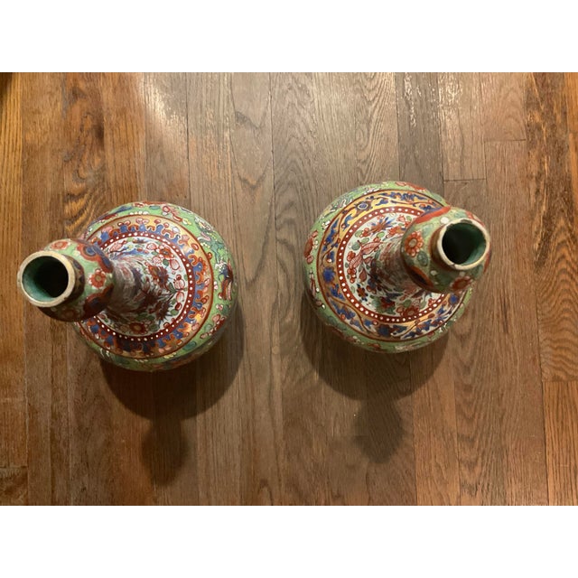 Early 19th Century Early 19th Century “Like Pair of Chinese Export Clobbered Vases For Sale - Image 5 of 10