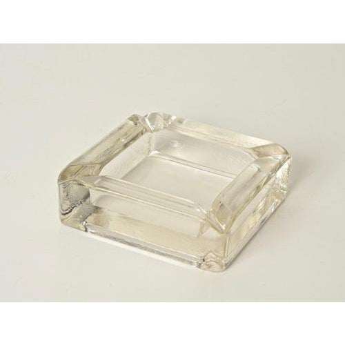 Italian Curved Leather and Crystal Glass Ashtray from Nova Tecno, 1950s For Sale - Image 11 of 14