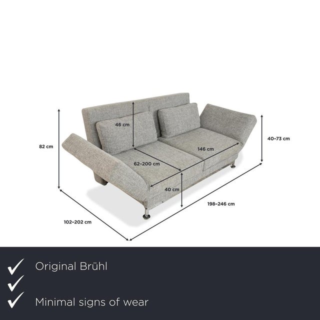 Modern Two-Seater Sofa in Grey from Brühl For Sale - Image 3 of 15
