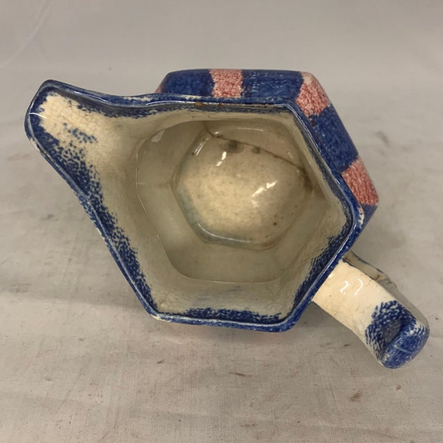 19th Century Antique Spatterware Creamer: 19th Century Staffordshire Pottery For Sale - Image 5 of 10