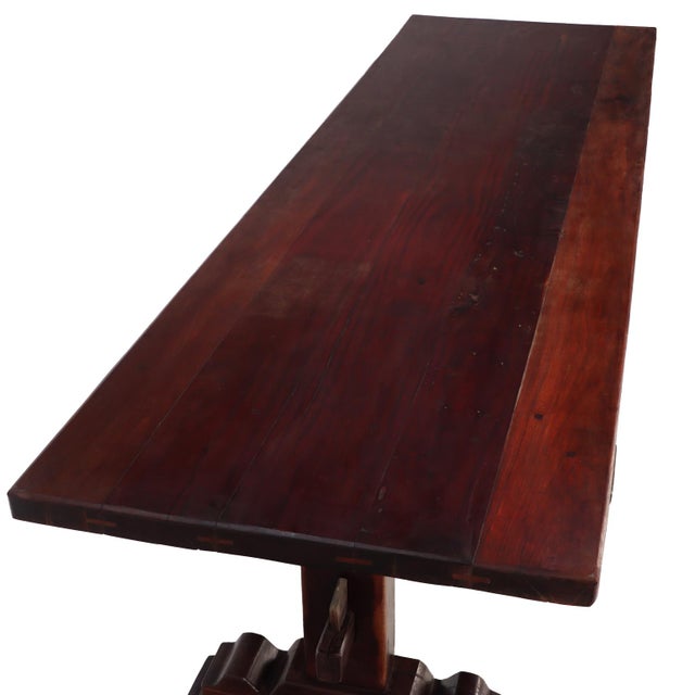 1920s A Substantial Brazilian Trestle Table, C. 1920, Made From a Dense Wood For Sale - Image 5 of 7