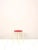 Scandinavian Stool 1960s. Consisting of a bearing structure in white painted tubular metal and a padded and red -like seat...