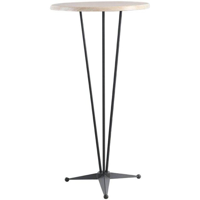 Round High Top Table With Steel Base and Werzalit Top, Cocktail Table For Sale - Image 4 of 4