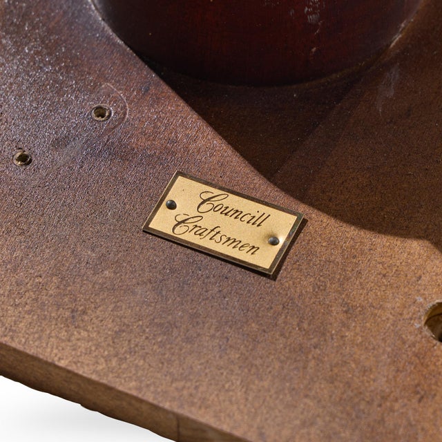 Councill Craftsmen Mahogany Inlaid Double Pedestal Expanding Dining Table With 3 Leaves For Sale - Image 15 of 15