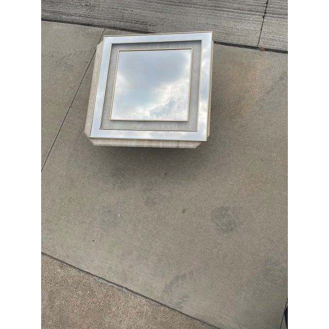 Geometric Brass and Glass Double Framed Mirror For Sale - Image 11 of 13
