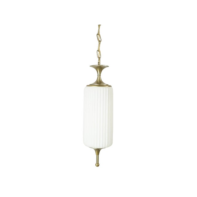 Italian Opaline Glass & Nickel-Plated Metal Pendant Lamp by Reggiani, 1960s For Sale - Image 11 of 11