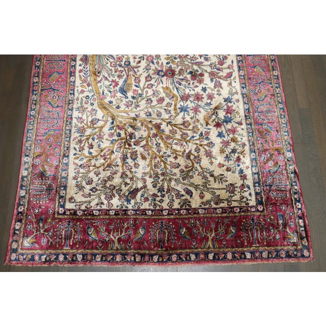 Late 19th Century Late 19th Century Persian Silk Kashan Rug, 4'5'' X 6'5'' For Sale - Image 5 of 9