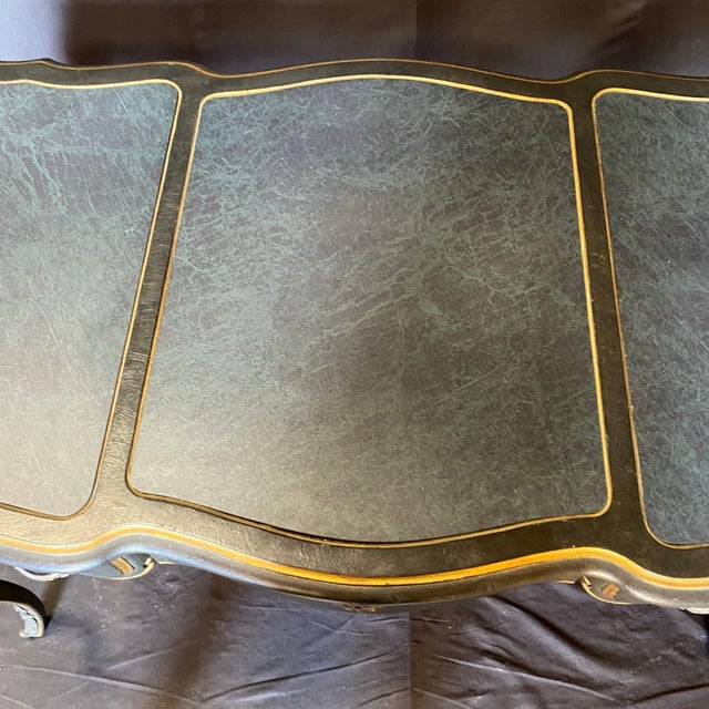 French Louis XV Style Leather Top Writing Desk With Matching Desk Chair -A Set For Sale - Image 12 of 13