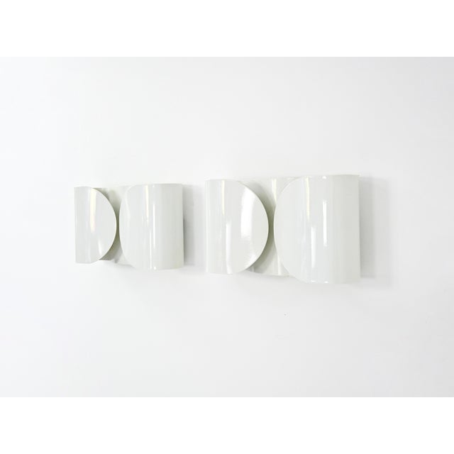 1960s White Foglio Wall Lamps by Tobia & Afra Scarpa for Flos, 1960s, Set of 2 For Sale - Image 5 of 15