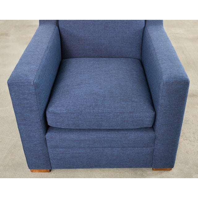 Blue Ralph Lauren Italian Upholstered Raymond Club Chair For Sale - Image 8 of 18