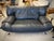 Nicoletti Salotti Italian Dark Gray/Black Leather Three Piece Set (Couch, Love Seat, Chair/Ottoman) For Sale - Image 4 of 7
