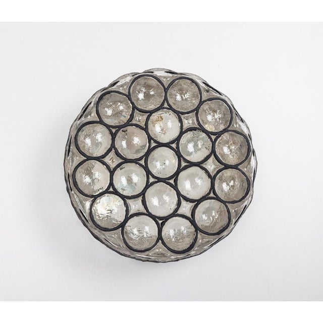 Iron and Glass Wall or Ceiling Light attributed to Limburg, Germany, 1960s For Sale - Image 4 of 14