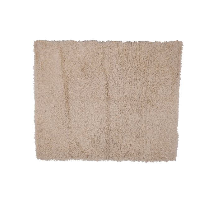 Vintage Natural Wool Turkish Tulu Rug 5'6" X 6'11" For Sale In Philadelphia - Image 6 of 6