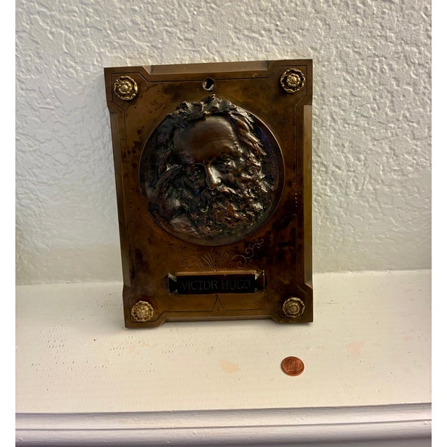 Up for sale is a rare late-19th-century French cast bronze wall plaque featuring a high-relief portrait of celebrated...
