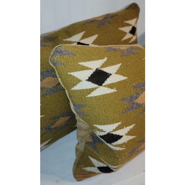 Folk Art 20th Century Hand Woven Pillows -A Pair For Sale - Image 3 of 4