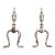 Pair of Brass Fireplace Andiron Set in Silver Antique Finish For Sale