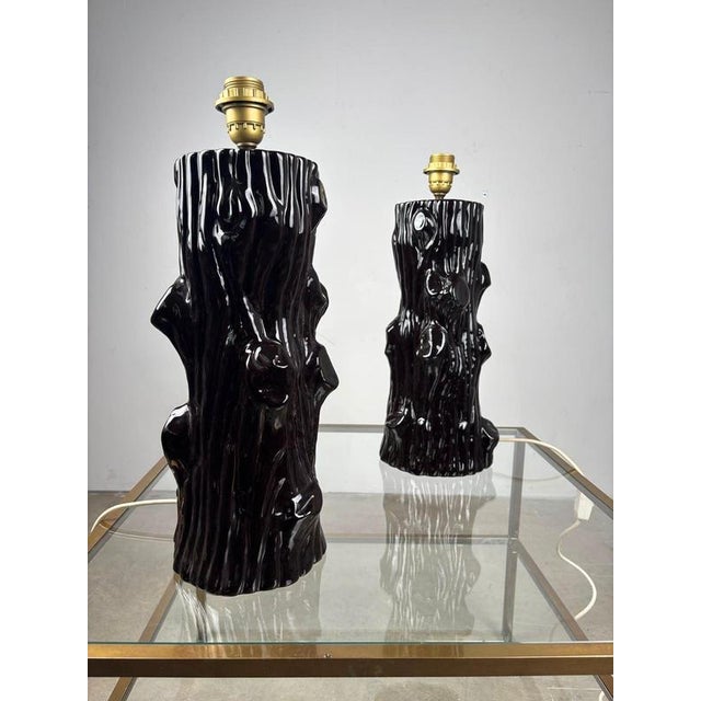 Glazed Ceramic Table Lamps by Giovanni Patrini, 1970s, Set of 2 For Sale - Image 3 of 6